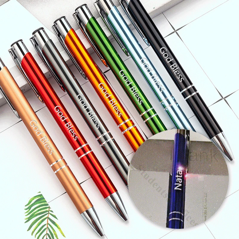 5pcs LOGO inciso al Laser penna a sfera multicolore penna regalo nuova personalità penne per ufficio scuola personalizzate gratuite cancelleria per bambini