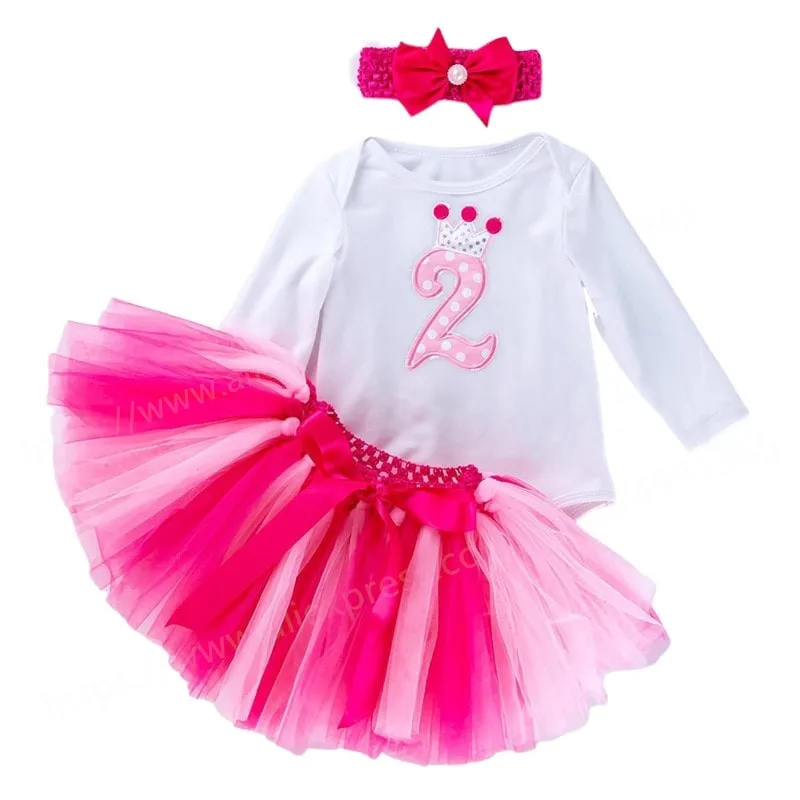 2 Year Old Baby Girl Dress Girls Tutu Dress Toddler Kids Clothes 2nd Baby Birthday Outfits Infantil Vestido Ninas