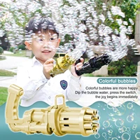electric bubble machine black gold gatling bubble gun children automatic bubble blowing toy gun fan combo function for party kid