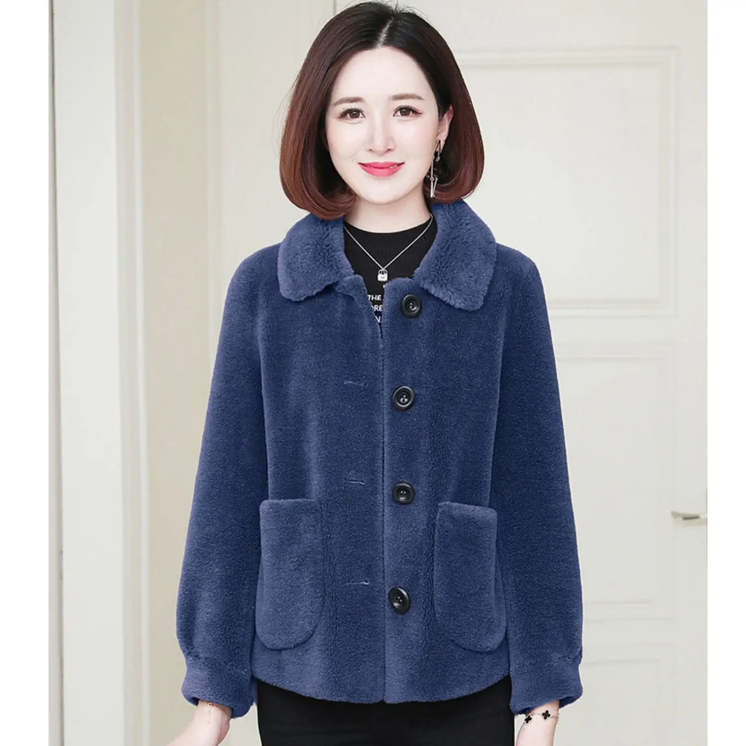 

Winter women fluffy furry faux fur Luxury Long Sleeve Warm Thick Fluffy Jacket fake sheared mink outwear new arrival 2020 Q78