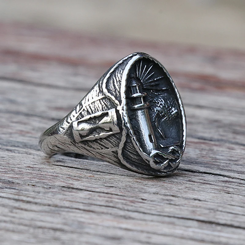Винтажное готическое морское маячное кольцо викингов из нержавеющей стали