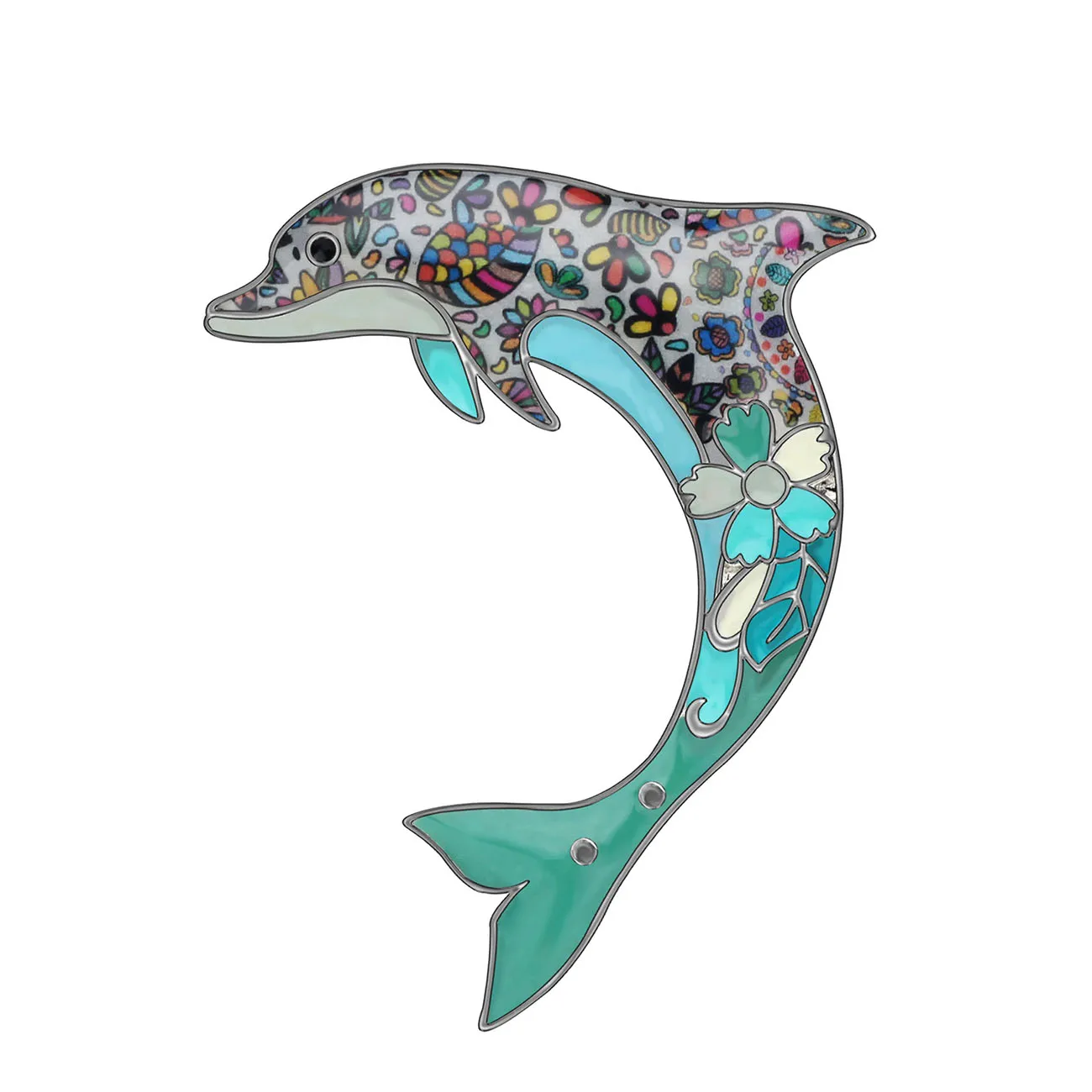 Женская эмалированная брошь WEVENI в форме океанского дельфина украшение для