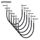 Кабель для гитарной педали эффектов ammoon, 6 шт. в упаковке, кабель для нашивка в виде музыкального инструмента, 15 см, длина 1 фута, серебристый Прямоугольный штекер 14 дюйма, 6,35 мм