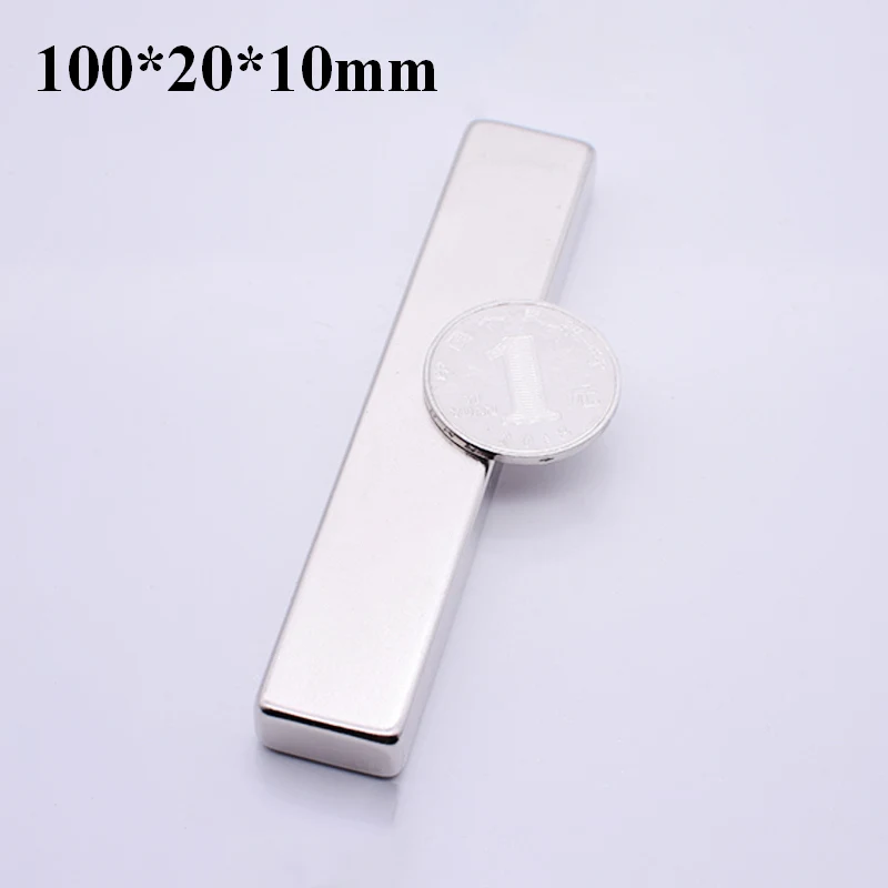 

10 x Большие крупные сверхмощные блочные магниты, редкоземельные неодимовые 100x20x10 мм 100*20*10 мм x 20x10 мм