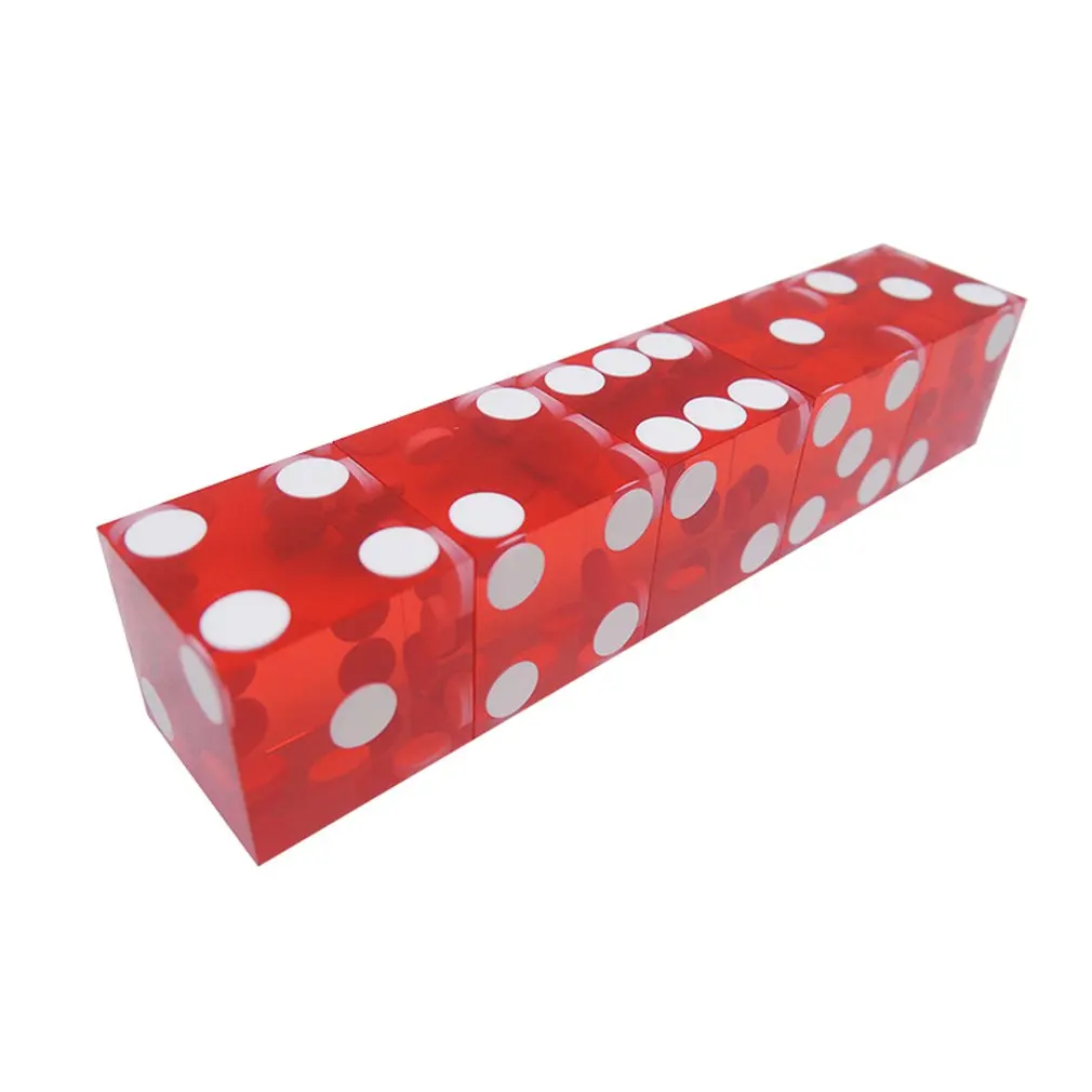 

5 Pieces Top Grade 19mm Casino Dice With The Edges And Serial Numbers Translucent Clear D6 Dice Real Dice