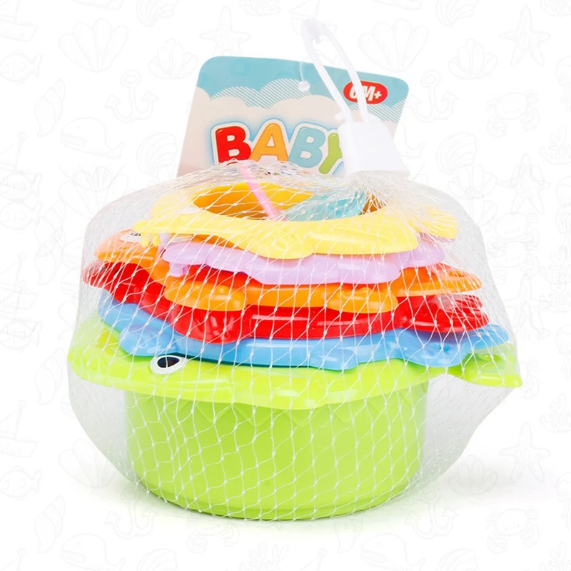 

6 Pcs Set Stack Cup Baby Bath Toy Kid Bathroom Water Toy Child Boy Girl Toddler Bathtub Seaside Beach Swimming Pool