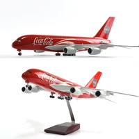 jason tutu 46cm airbus a380 airplane model aircraft 1160 scale diecast resin light and wheel plane gift collection