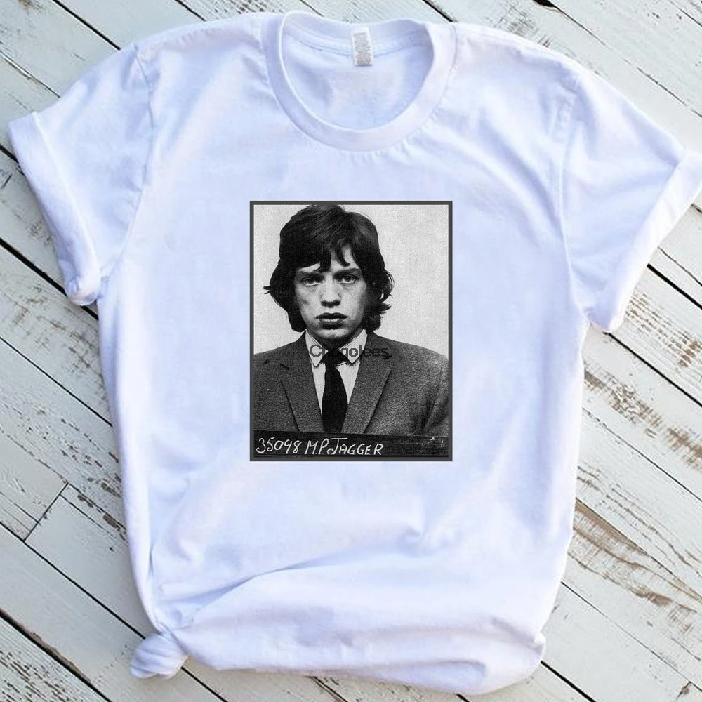 Винтажная Футболка Mick Jagger с камнями в стиле ретро | Мужская одежда