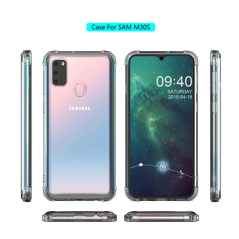 Силиконовый прозрачный чехол из ТПУ для Samsung Galaxy M30S M10 M20 M30 G530 G885 G970 ультратонкий