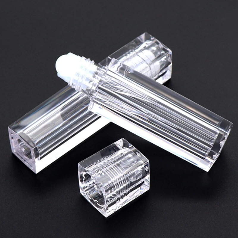 1000 шт./лот 6 5 мл пустые прозрачные роликовые бутылки квадратная пластиковая