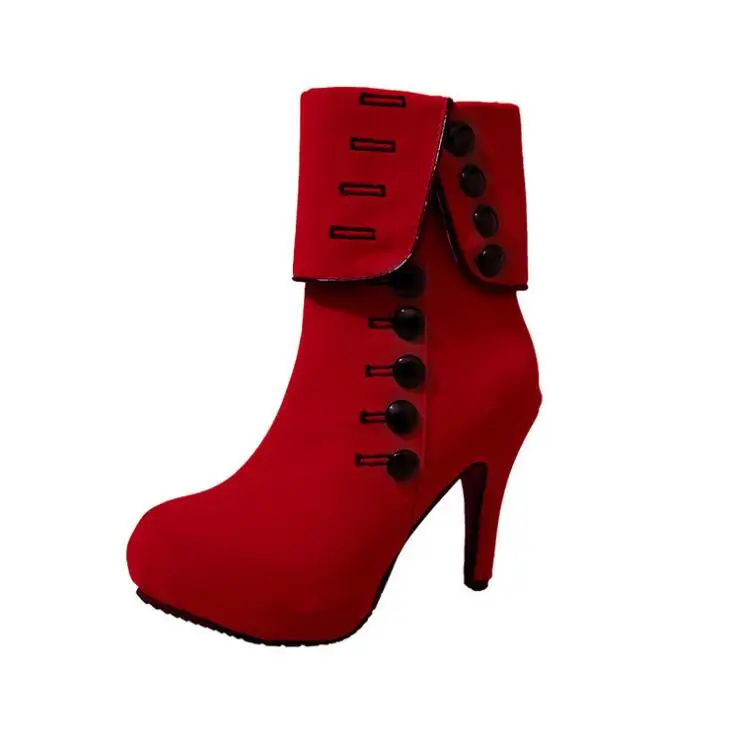 Модные женские ботильоны модная красная обувь на высоком каблуке ботинки из