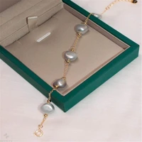 10 11mm white baroque pearl adjustable bracelet 7 5 inches women cultured gift classic