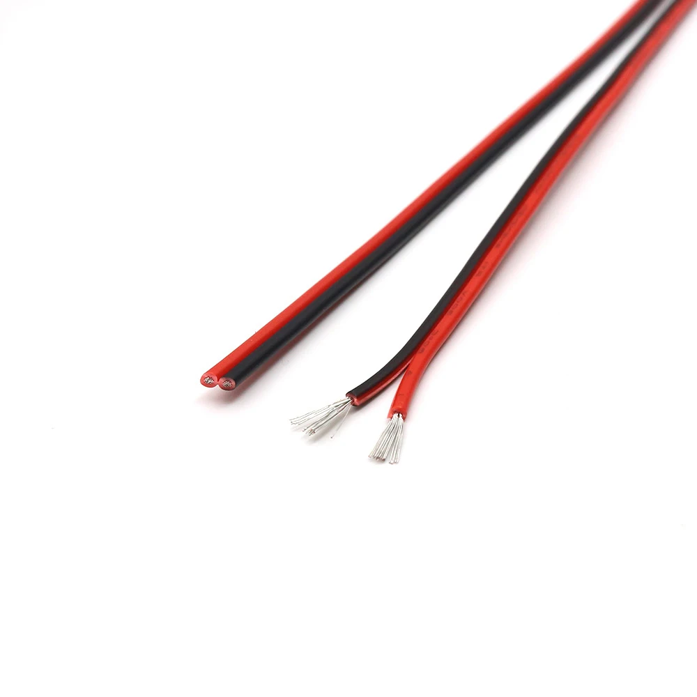 10 м/лот) UL2468 26AWG 2pin луженая медь красный черный провод ПВХ изолированный Электрический удлинитель Светодиодная лента - Цвет: Красный