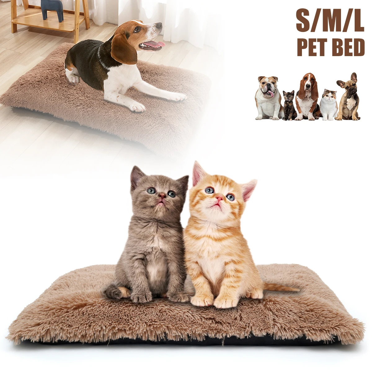 

Detachable Dog Bed Pad warm Pet Pads Dog Blanket Cat Bed Pet Thermal Mat Blanket Sofa Cushion mats with Hidden Zipper