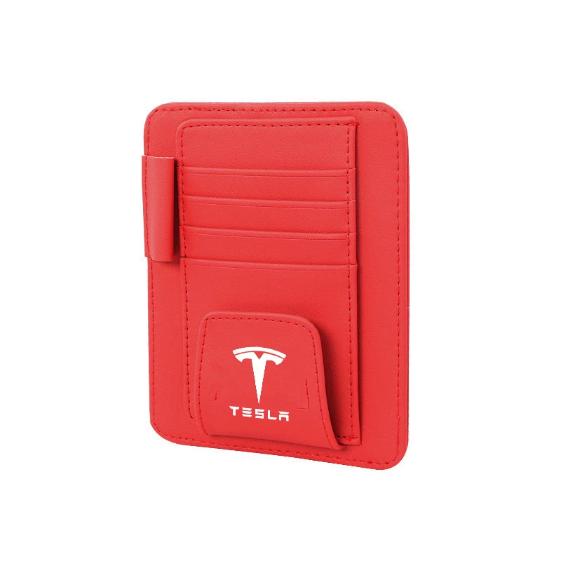 

Car Multifunction Sun Visor glasses Card Ticket Clip Organizer Leather Storage Bag For Tesla Model 3 S X Sunshade Holder Tidying