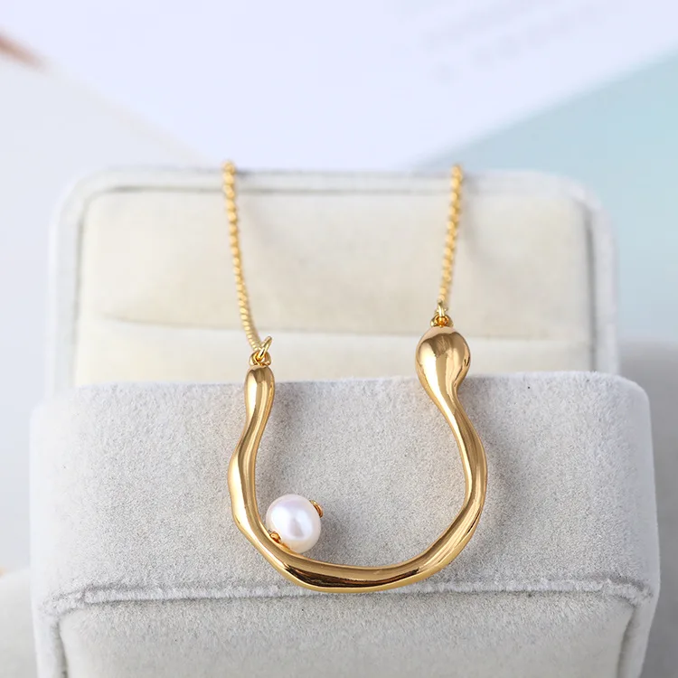 

Гладкая U-образная жемчужная булавка, асимметричное ожерелье, женские аксессуары