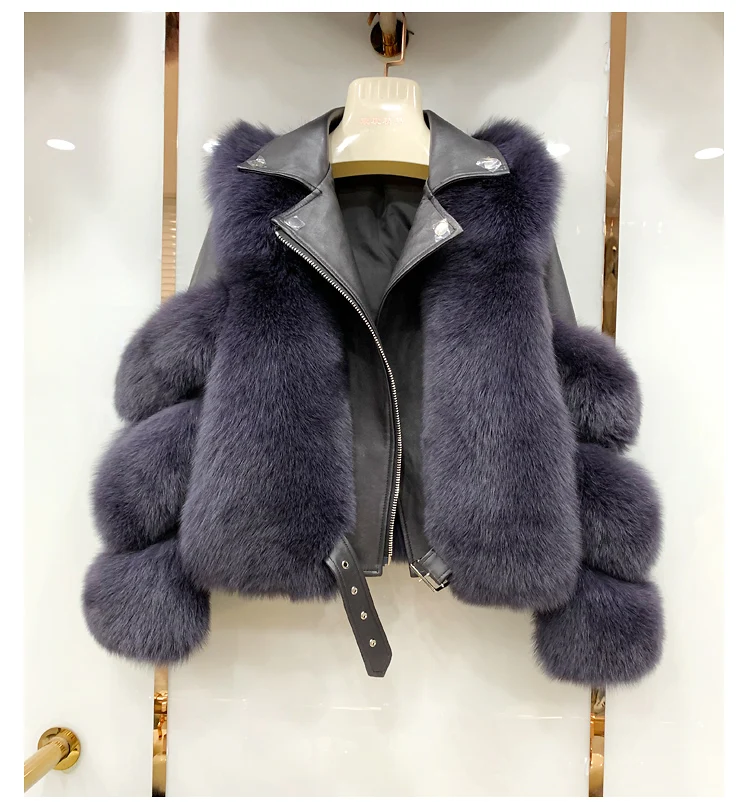 2019 Зимняя Новая модная женская куртка из натурального Лисьего меха YH239 |