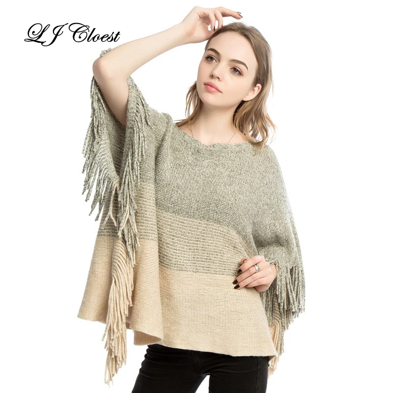 Женская шаль из пашмины в английском стиле мягкая полоску с кисточками