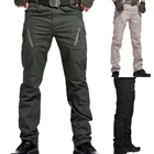 Брюки-карго в стиле милитари, тактические уличные армейские Джоггеры со множеством карманов для походов, хлопковые водонепроницаемые длинные штаны в повседневном стиле