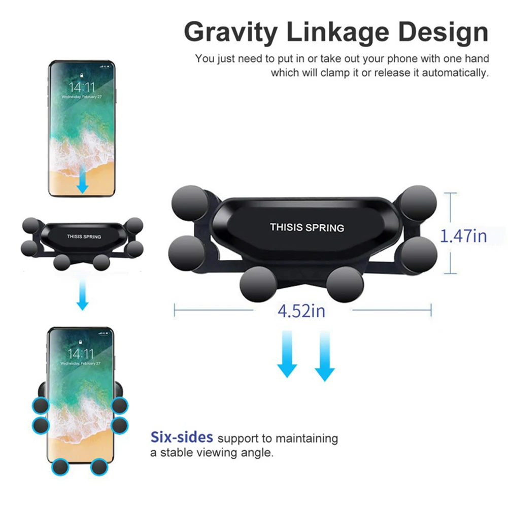 Гравитационный держатель Универсальный автомобильный на вентиляционное