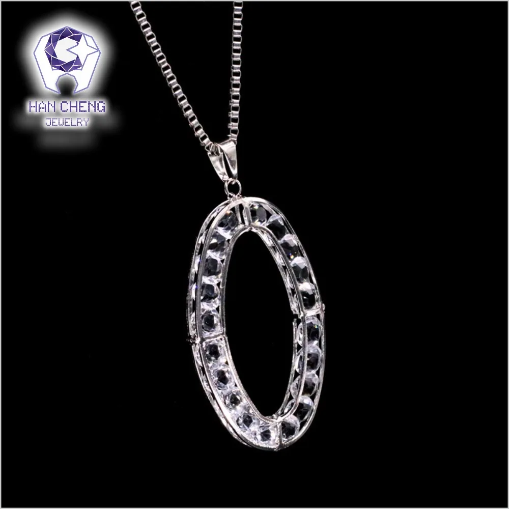 Модное овальное эффектное ожерелье Женская Длинная цепочка полые клетки стразы