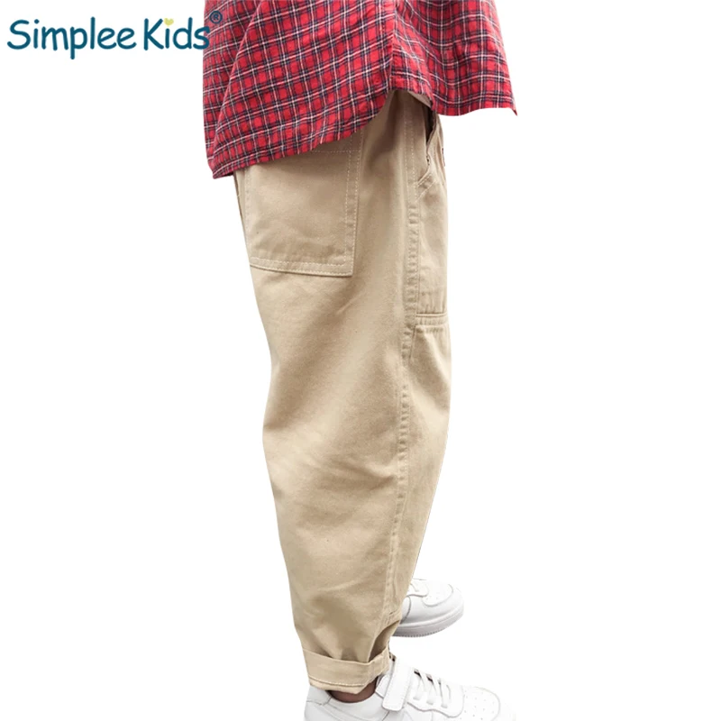 Simplee/детские шаровары для мальчиков сезон весна-осень хлопковые длинные брюки