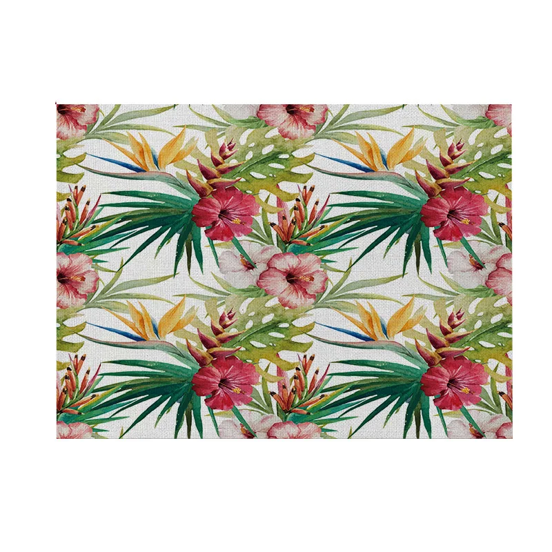 Картина Тропическое растение цветок птица Тукан хлопчатобумажная льняная