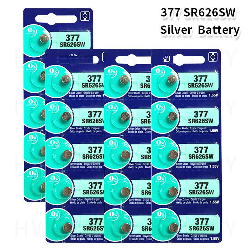 20X(4 шт) 377 SR626SW 626 SR626 V377 AG4 часы кнопка батареи плоский круглый аккумулятор Сделано в Японии