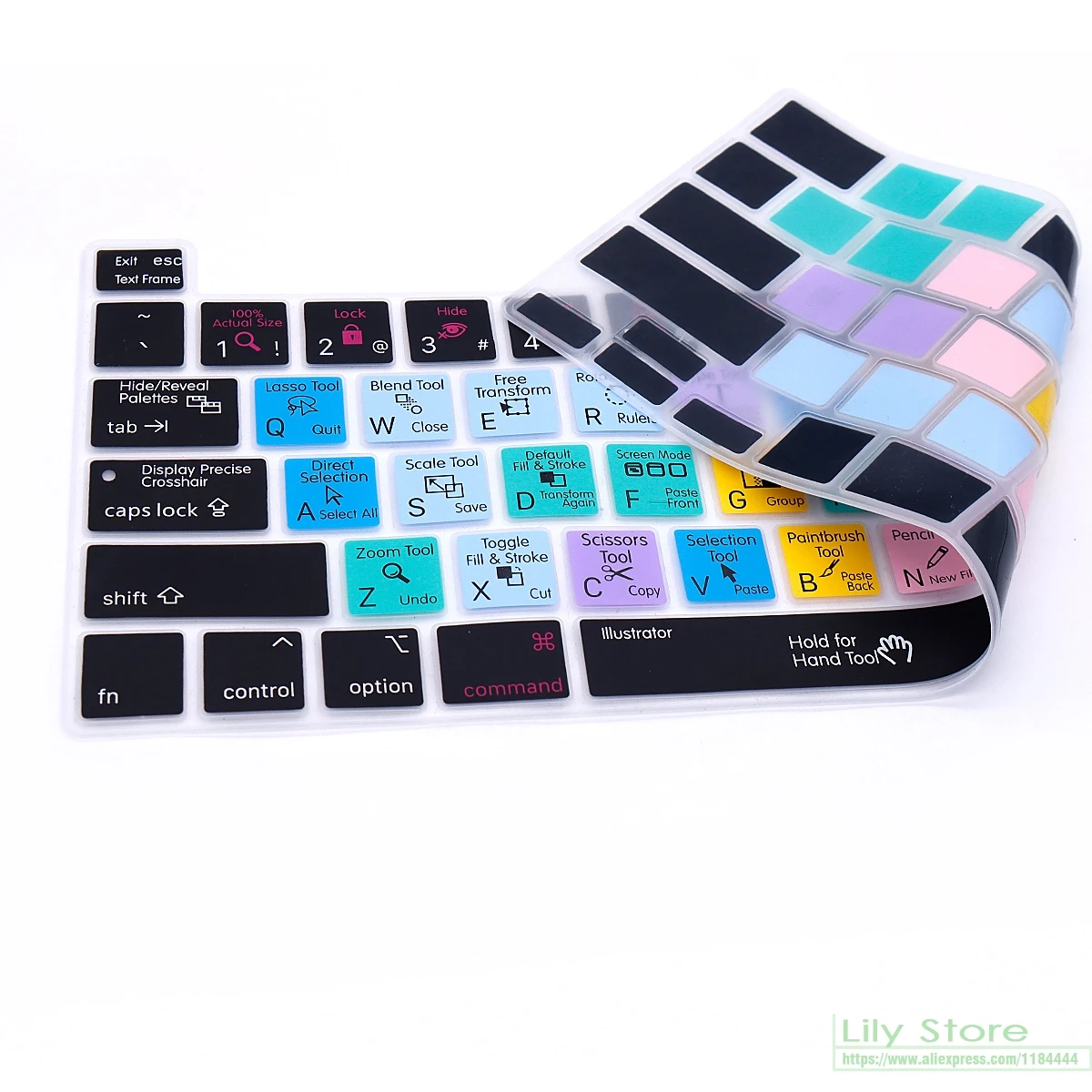 Чехол для клавиатуры с клавишами быстрого доступа AI illustrator MacBook Pro M1 13 2020 A2289 A2251 A2338