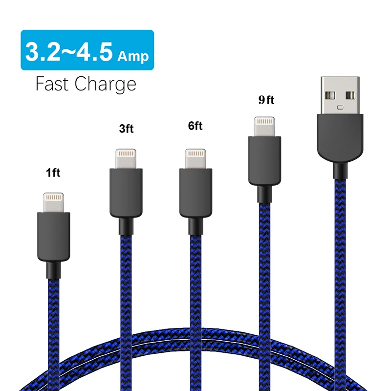 3 2 ~ a кабель USB для быстрой зарядки iPhone 11 XS Max XR X 8 7 6 6S 5 5S iPad Шнур мобильного телефона