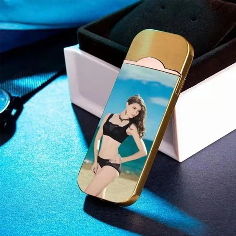 Ультратонкая USB зажигалка для сигарет сенсорная Индукционная автомобильная