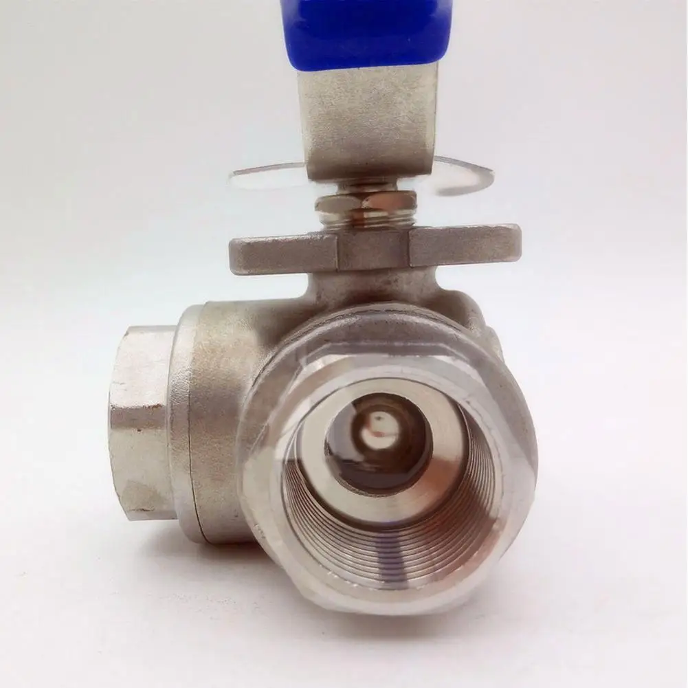 

G1/4inch to 2inch BSPP Female 3-Way T-Port Stainless Steel Ball Valve Water Oil