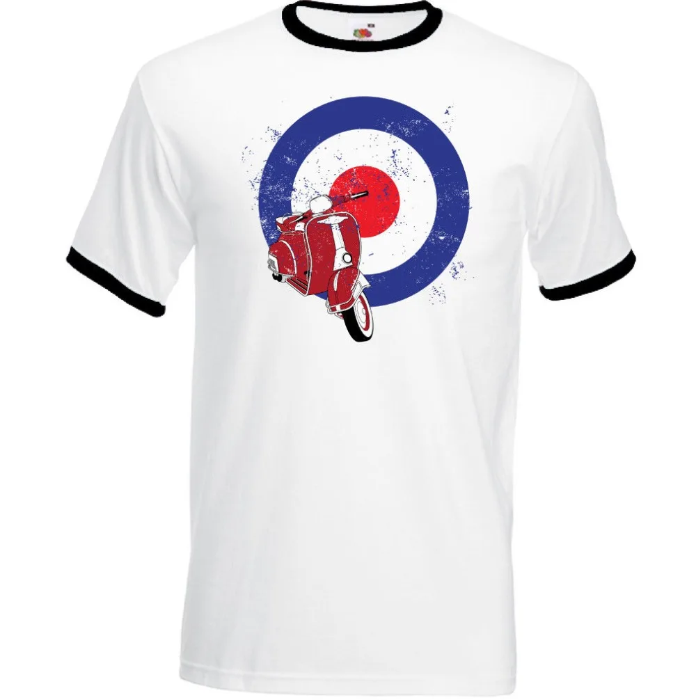 

New Mens T-Shirt T Shirt Men Summer Casual Distressed Mod Scooter Logo Mens Funny T-Shirt Vespa Biker Retrodesign Shirts