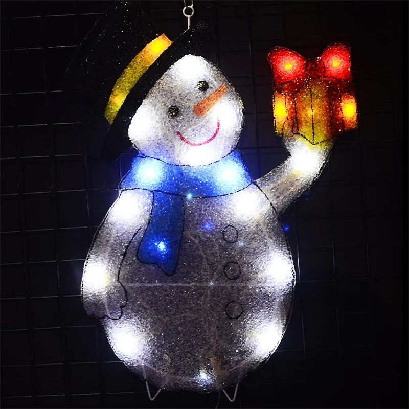 Подарочная коробка 2D с изображением снеговика рождественское освещение