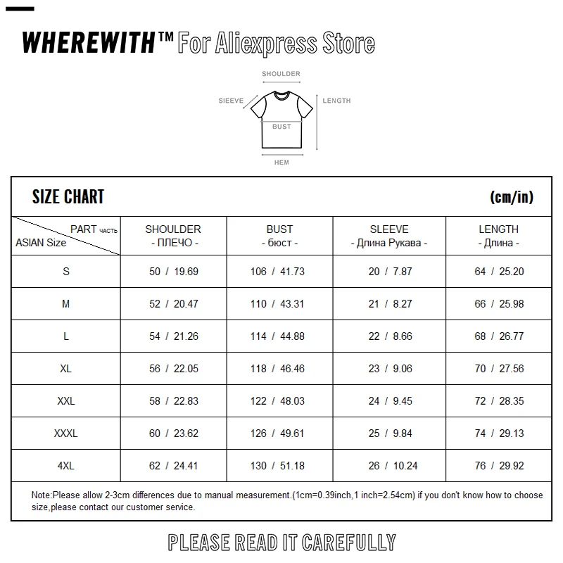

WHEREWITH Fashion Vintage Print T Shirts Men Clothing Short Summer Top Couple Cotton Loose Korean T-shirts Casual Harajuku Tops