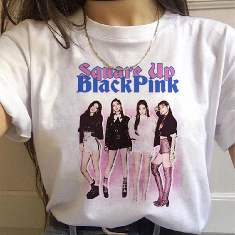 Blackpink Kill This Love Harajuku футболка женская Дженни Роза Лиза JISOO Ullzang Футболка Мода 90s футболка Графический Топ Футболка женская