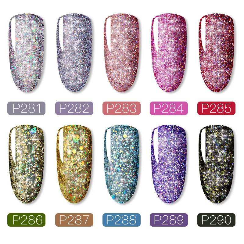 Гель лак Блестящий Алмазный для ногтей Vernis полуперманентный УФ Гибридный гель