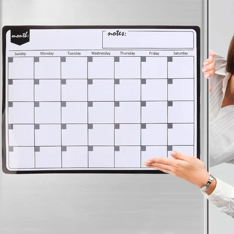 

A3 Monthly Planner Magnetic Whiteboard Fridge Magnets Drawing Message Remind Pad