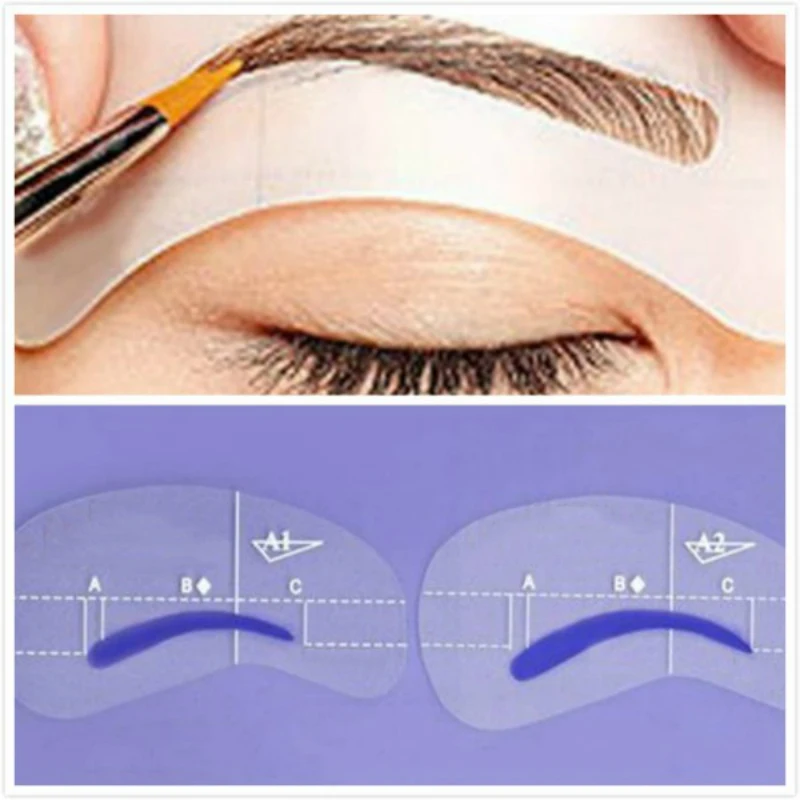 4 шт. магический трафарет для бровей стили макияжа Шаблон рисования макияжный