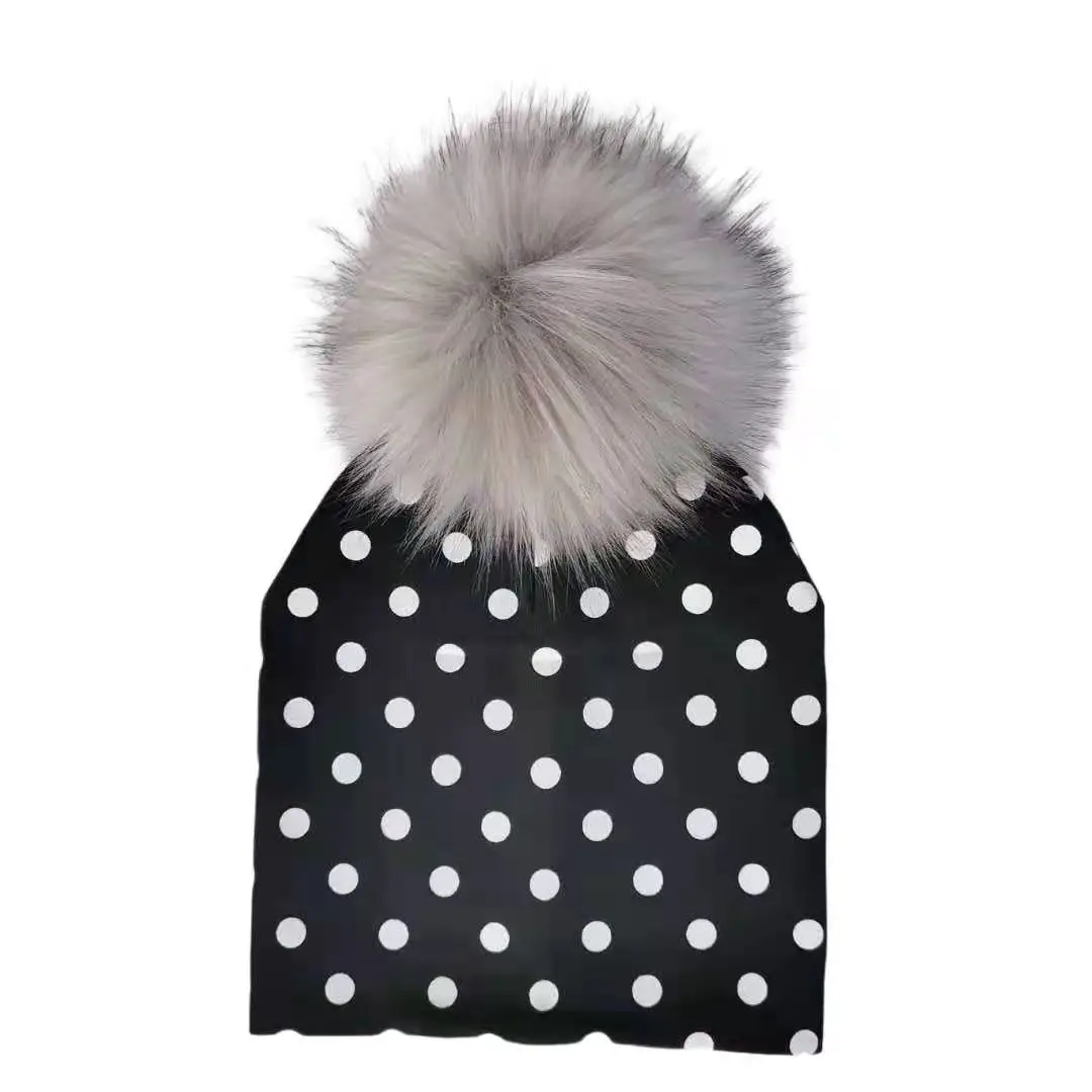 Шапка для новорожденных с леопардовым принтом Бордо в горошек | Детская одежда и