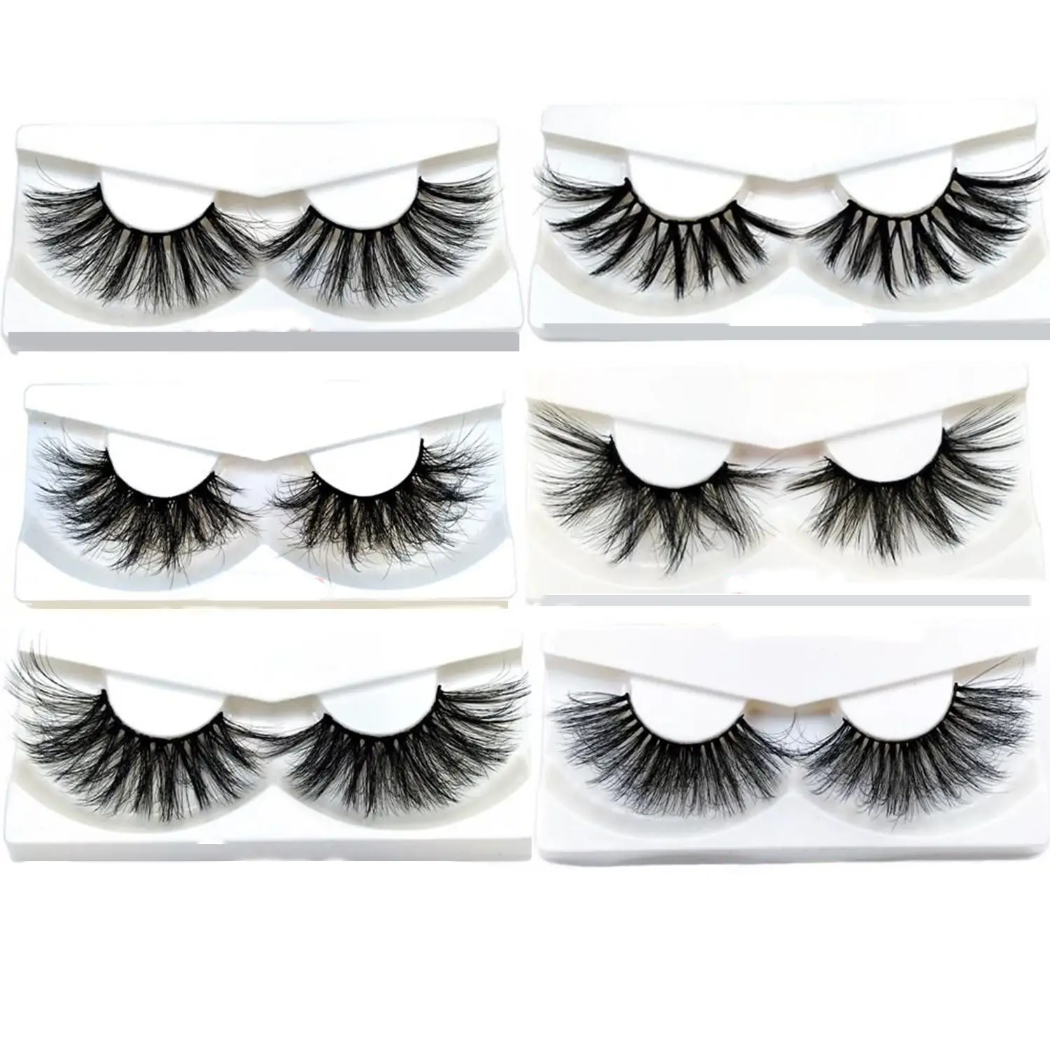 

6 Pairs Mixed Styles Wispies Fluffies Handmade Eye Makeup Tools Lash Extension 3D Mink Lash Thick Long False Eyelashes
