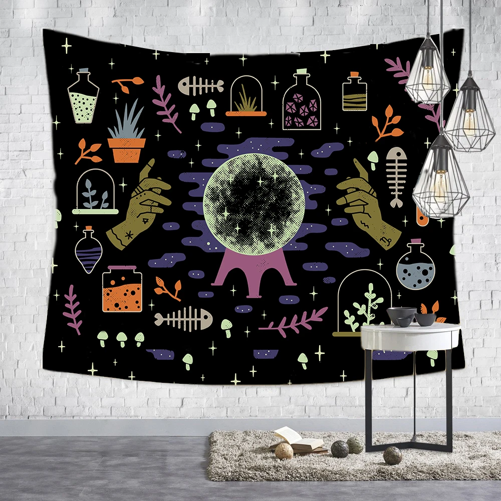 Style2 Loartee Witchcraft Ouija ручной гобелен Psychic Magic Astrology Comics Богемный Хиппи divination домашний навесной декор для стен ковер - Цвет: Style2