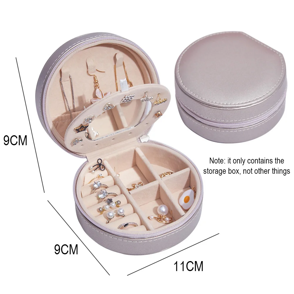 

Jewelry Box Soft PU Ring Necklance Ear Ring Braclet Organizer Travel Portable Jewelry Storage Box for Bedroom Bathroom