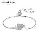 Для женщин браслет романтическое сердце медь Радуга браслет с цирконом femme змея цепи cz браслет, ювелирное изделие, подарок на Рождество