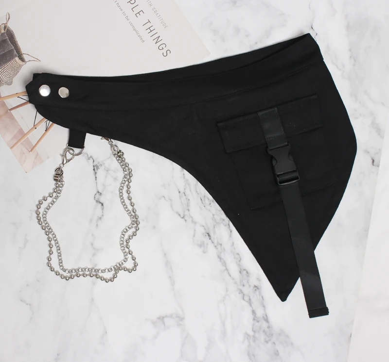 

SuperAen Dark Punk Triangle Metal Belt Female Decoration Skirt Women Asymmetry Fashion Black Wide Belt Women