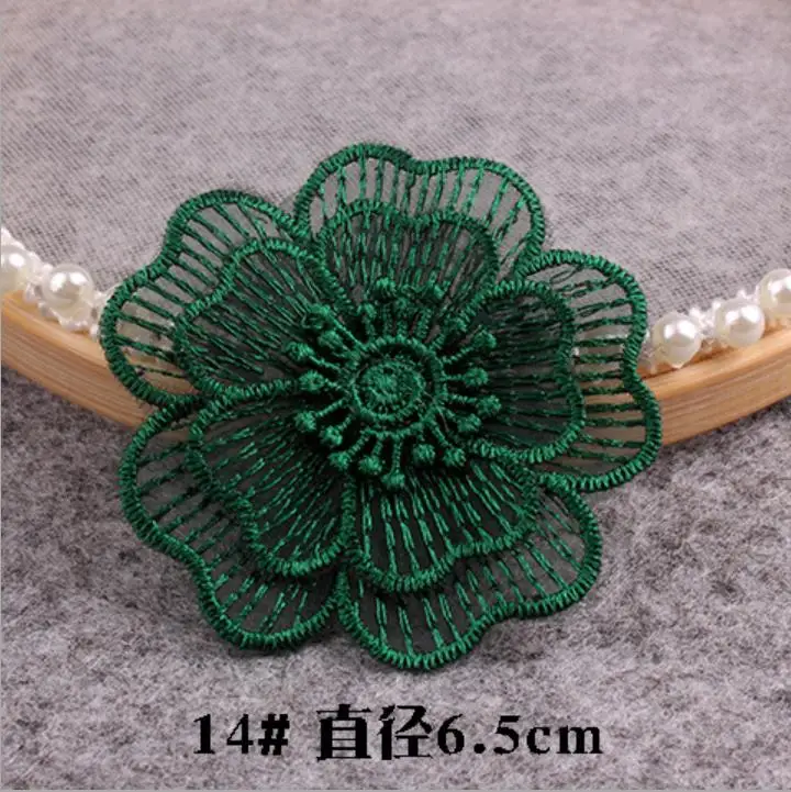 Зеленая Маленькая кружевная основа для одежды утюжок на одежде платье