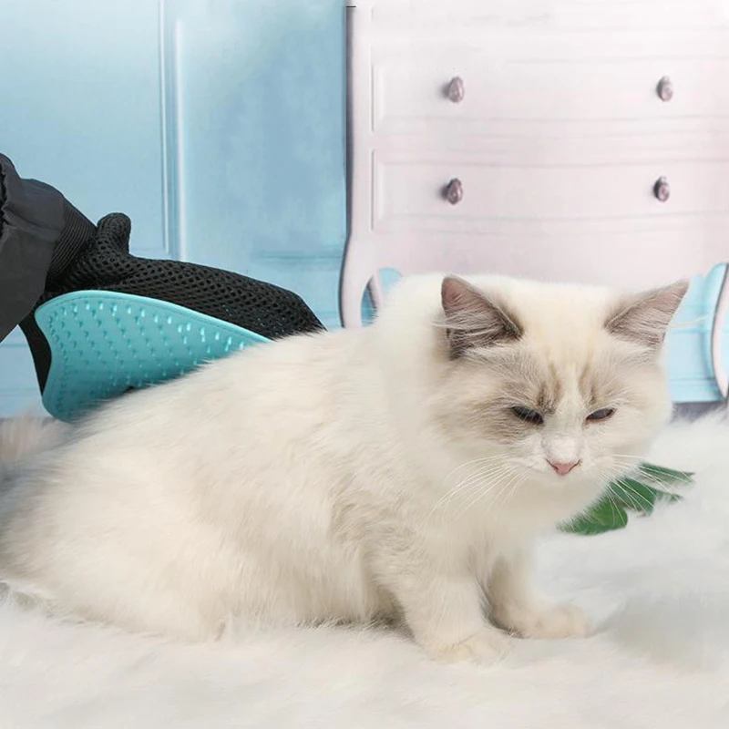 Перчатка для груминга кошек и шерстяная перчатка вычесывания шерсти домашних