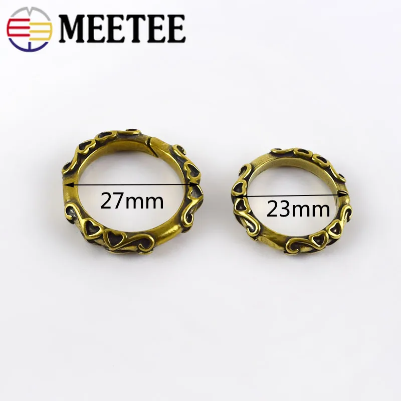 5 шт. латунная пряжка с уплотнительным кольцом винтажный узор кольцо для ключей