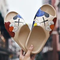 2021 slides men shoes slippers indoor house slippers graffiti casual beach slipper cartoon shoes for men chaussures homme