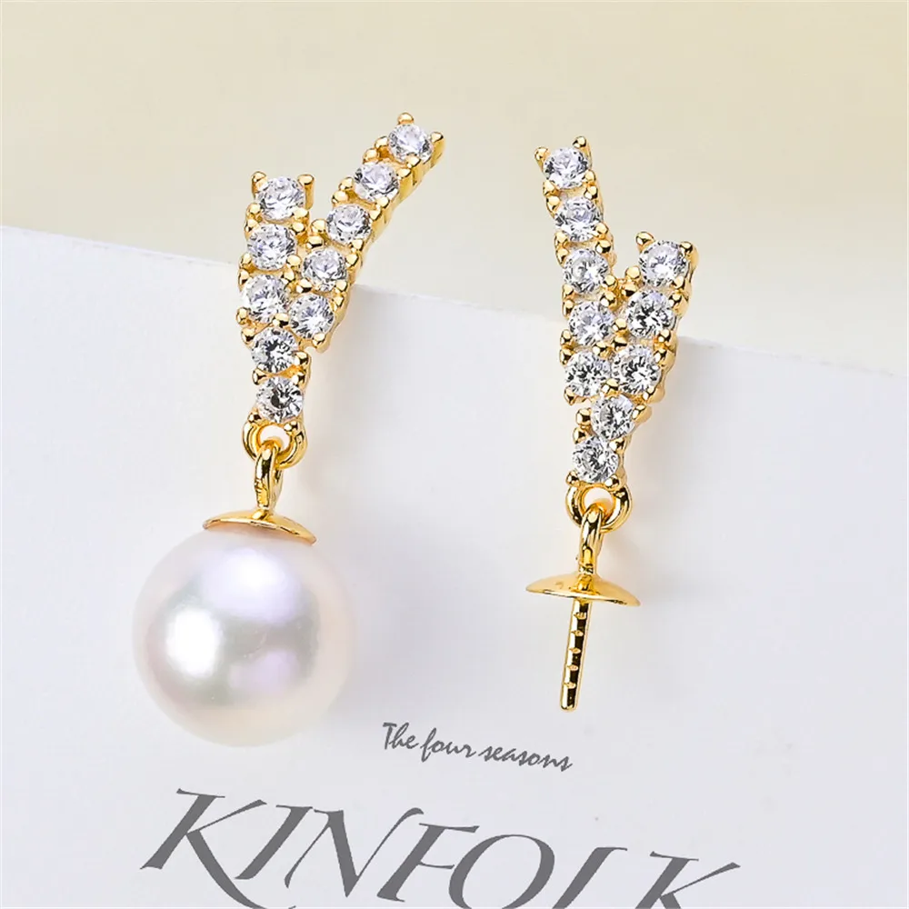 

925 Sterling Silver Plating Earrings Pearl Earrings Accessories Findings Earrings Jewelry Parts Fittings Mountings DIY Girl Gift